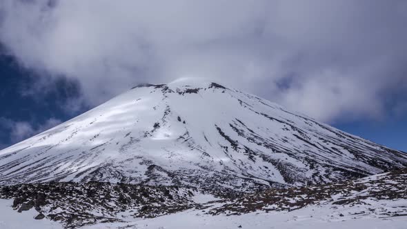 Mt Doom under snow timelapse