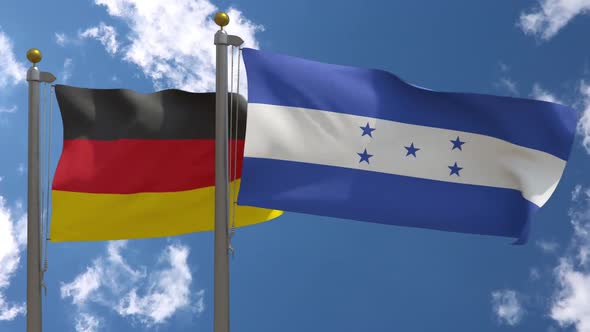 Germany Flag Vs Honduras On Flagpole