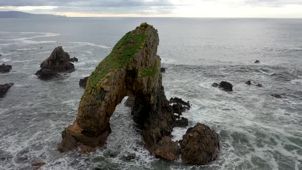 Aerial View of the Crohy Head Sea Arch, County Donegal - Ireland