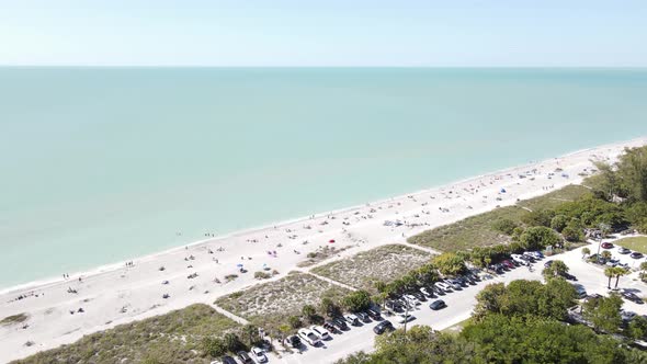 Tranquil beach waters on Siesta Key Beach, Florida, USA.  The sugar white sandy beach in located in