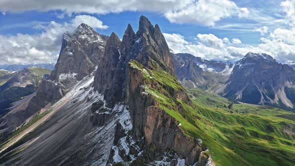 Stunning Seceda in South Tyrol, Dolomites, view from above