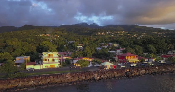 Island Of Guadeloupe At Sunset