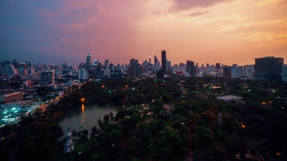 Day and Night Transition Time Lapse of Cityscape and Buildings in Metropolis