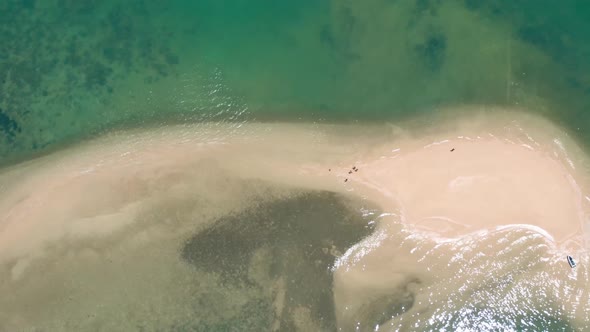 Island Beach and Yacht Aerial View in Phuket, Thailand