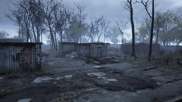 Old and Abandoned Buildings in a Small Town alt