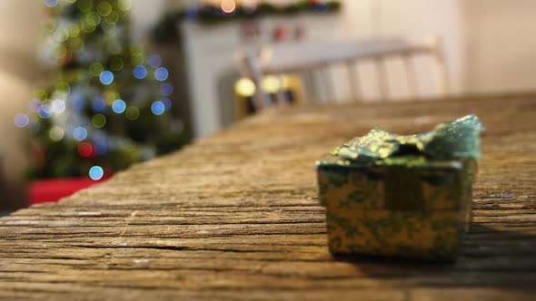 Christmas gift box on a table