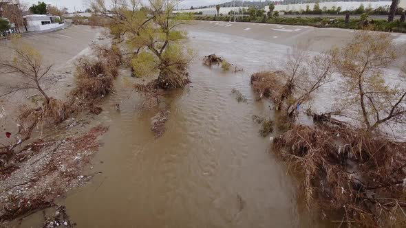 Flood Damage In Los Angeles River