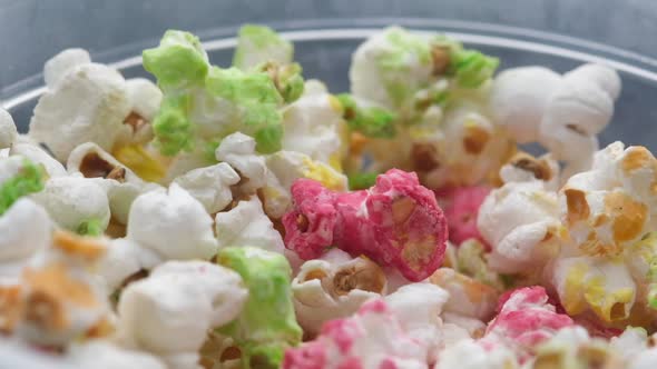 Detail Shot of Popcorn Drops in a Bowl