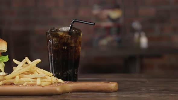 Beef Cheese Burger With French Fries - Display - Slider - Right To Left 