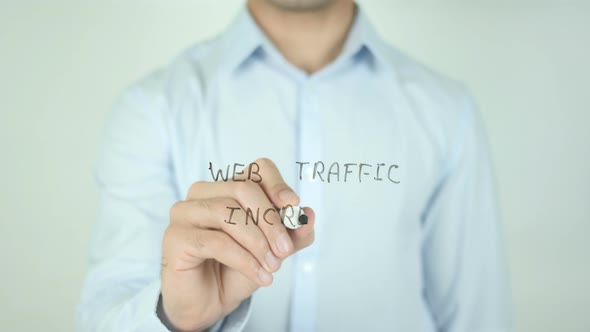 Web Traffic Increase, Writing On Transparent Screen