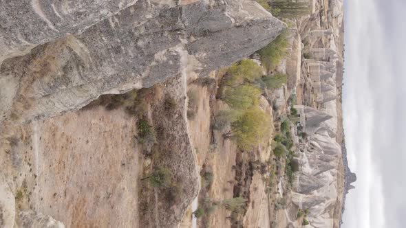 Vertical Video Cappadocia Landscape Aerial View