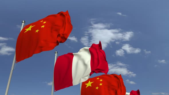 Many Flags of Peru and China alt