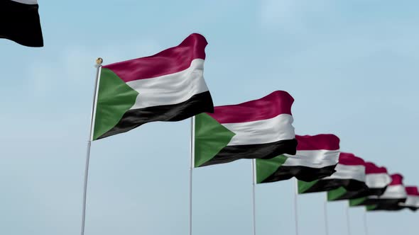 Sudan Row Of Flags 