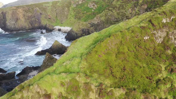 Aerial View of the Beautiful Coast at Maling Well, Inishowen - County Donegal, Ireland