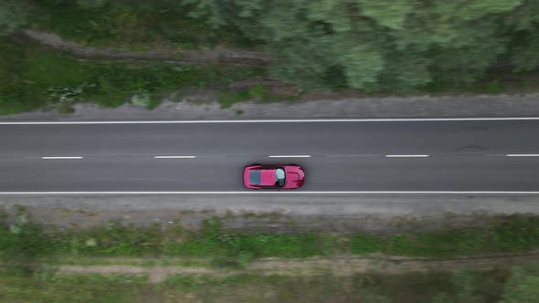 The Car Is Driving On The Highway