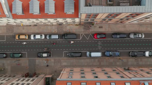 Aerial Birds Eye Overhead Top Down Ascending View Linienstrasse