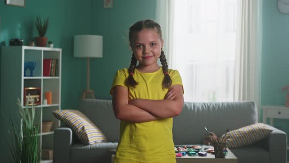 Portrait of Small Girl at Home