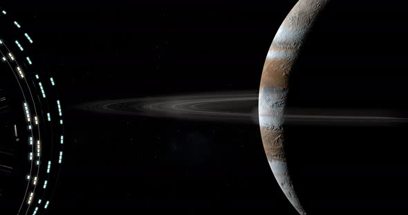 Spatial Station Approaching to Planet Jupiter