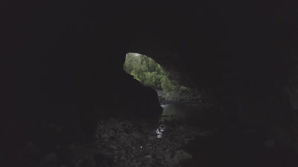 Flying from massive cave