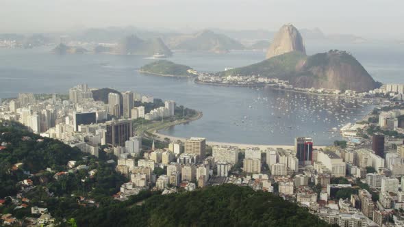 Pan of Rio from Corcovado lookout point