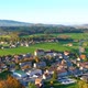 Beautiful Landscape with Traditional Houses, Green Meadows and Cows near the Gruyeres, Switzerland - VideoHive Item for Sale