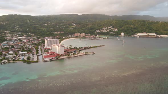 Aerial View Of Ocho Rios Jamaica In The Morning