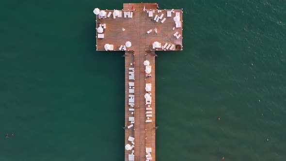 Aerial View of Beach and Pier