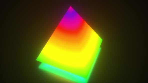 Multi Gradient Neon Abstract Pyramid