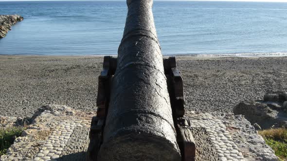Old Cannon of an Old Fortress in the Coast alt