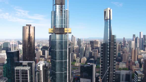 Melbourne Skyscrapers Drone View