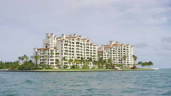 Hotel seen on the Fisher Island in Miami