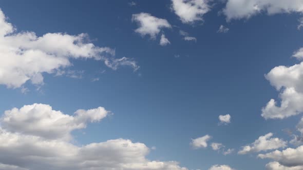 Beautiful white clouds moving across the sky