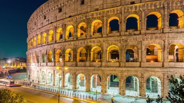 Time lapse of Rome Colosseum in Italy