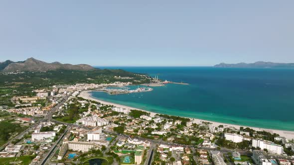 Aerial View of the Beach in Palma De Mallorca