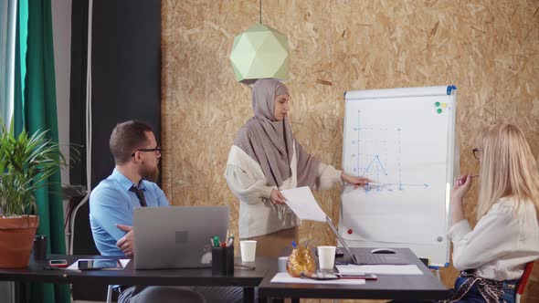 Three People on a Small Meeting in Office