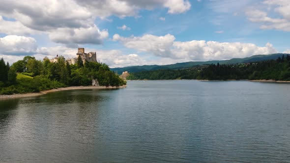 Niedzica, Dunajec Castle by Lake Czorsztynin the Pieniny Mountains, Poland and Czorsztyn Castle