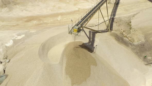 Aerial view of sand quarry, 