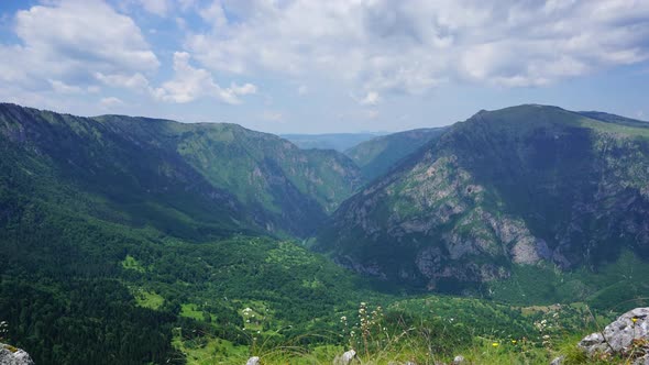 Mountains in Park Durmitor, Montenegro, Timelapse