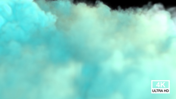 Aqua Color Smoke Streaming And Spreading On The Floor alt