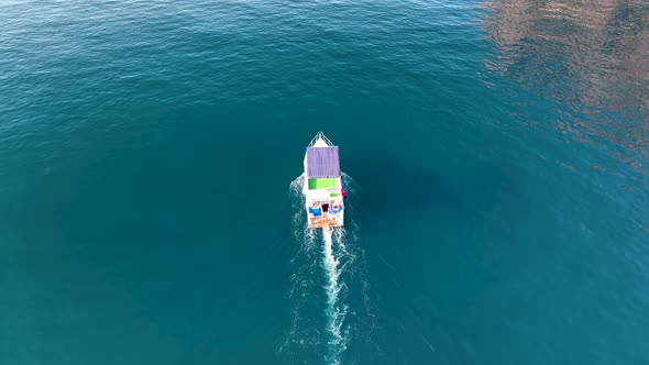 Fishing Near The Shore Sea Aerial View 4 K