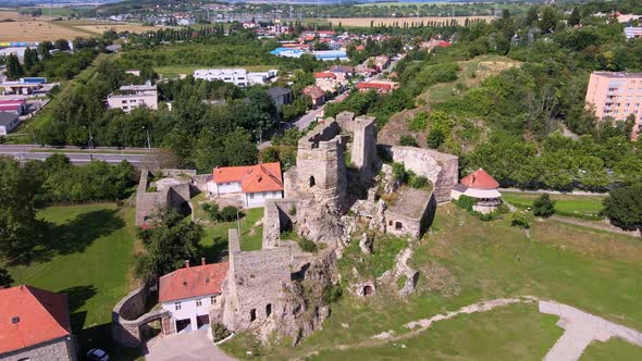 Aerial view of the castle in Levice, Slovakia