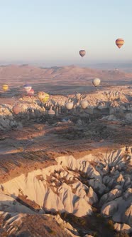 Cappadocia Turkey  Vertical Video of Balloon Launch