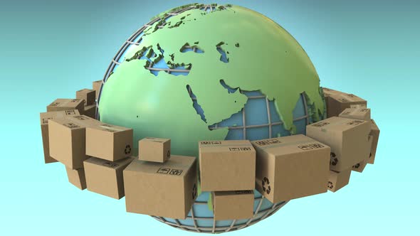 Many Boxes Rotate Around the World