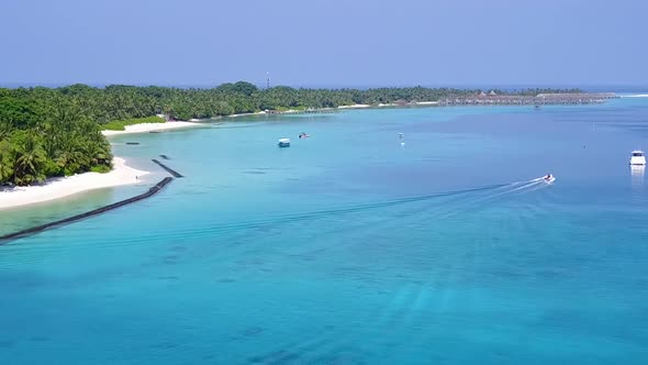 Drone aerial sky of sea view beach by water with sand background