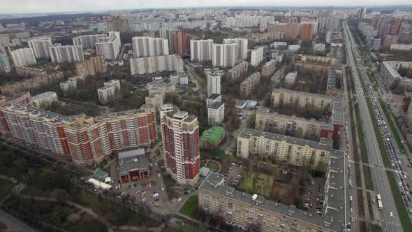 Flying Over Moscow and Leninsky Avenue