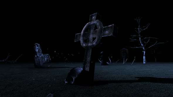 Horror Night and Christian Cemetery