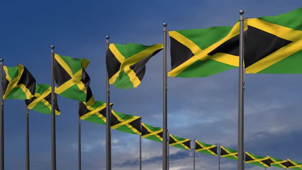 The Jamaica Flags Waving In The Wind  2K