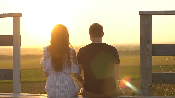 Couple Spends Time Together at Sunset