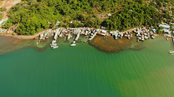 City and Port on Balabac Island, Palawan, Philippines