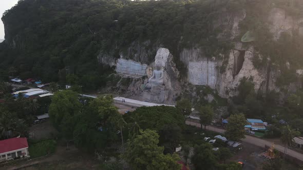 Aerial view of Phnom Sampov Mountain, Battambang, Cambodia.